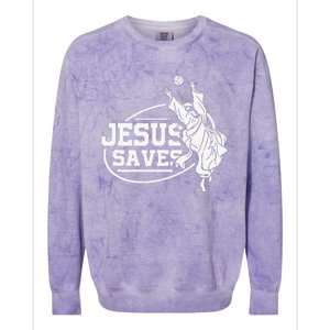 Jesus Saves Volleyball Gift Girls Colorblast Crewneck Sweatshirt