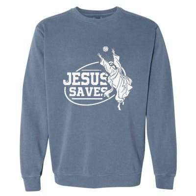 Jesus Saves Volleyball Gift Girls Garment-Dyed Sweatshirt