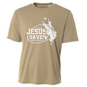 Jesus Saves Volleyball Gift Girls Cooling Performance Crew T-Shirt