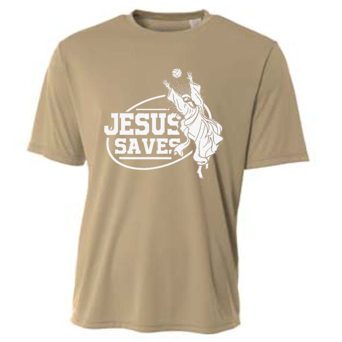 Jesus Saves Volleyball Gift Girls Cooling Performance Crew T-Shirt