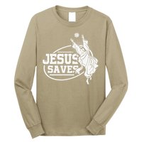 Jesus Saves Volleyball Gift Girls Long Sleeve Shirt