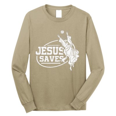 Jesus Saves Volleyball Gift Girls Long Sleeve Shirt