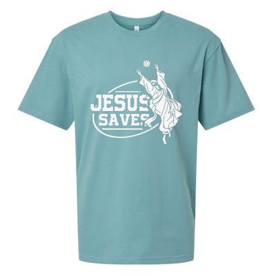 Jesus Saves Volleyball Gift Girls Sueded Cloud Jersey T-Shirt