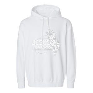 Jesus Saves Volleyball Gift Girls Garment-Dyed Fleece Hoodie