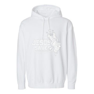 Jesus Saves Volleyball Gift Girls Garment-Dyed Fleece Hoodie