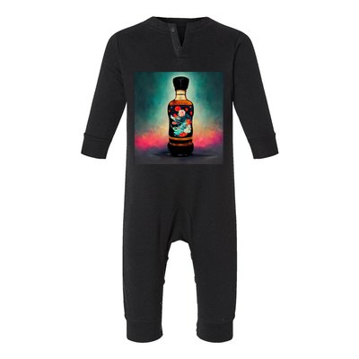 Japanese Sakura Whiskey Bottle Infant Fleece One Piece