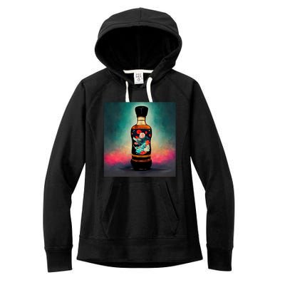 Japanese Sakura Whiskey Bottle Women's Fleece Hoodie