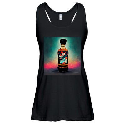 Japanese Sakura Whiskey Bottle Ladies Essential Flowy Tank