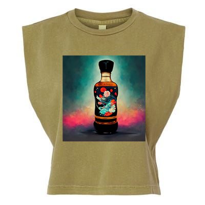 Japanese Sakura Whiskey Bottle Garment-Dyed Women's Muscle Tee