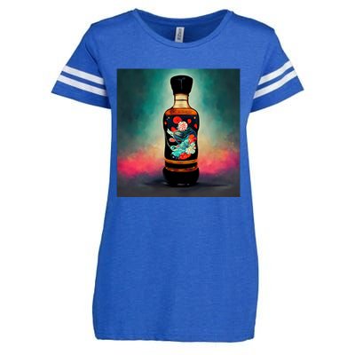 Japanese Sakura Whiskey Bottle Enza Ladies Jersey Football T-Shirt