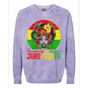 Juneteenth Shirts Women Remembering My Ancestors Black Women Colorblast Crewneck Sweatshirt