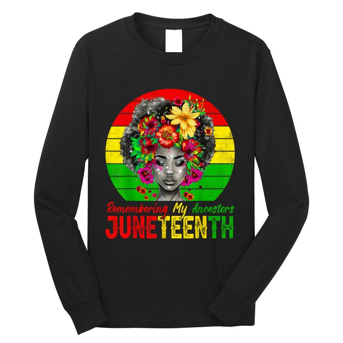 Juneteenth Shirts Women Remembering My Ancestors Black Women Long Sleeve Shirt