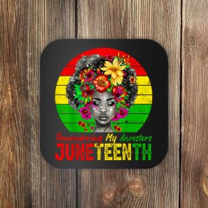 Juneteenth Shirts Women Remembering My Ancestors Black Women Coaster