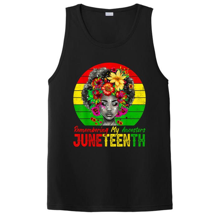 Juneteenth Shirts Women Remembering My Ancestors Black Women PosiCharge Competitor Tank