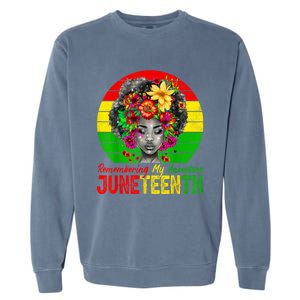 Juneteenth Shirts Women Remembering My Ancestors Black Women Garment-Dyed Sweatshirt