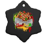 Juneteenth Shirts Women Celebrate Black Woman Hands Nails Ceramic Star Ornament