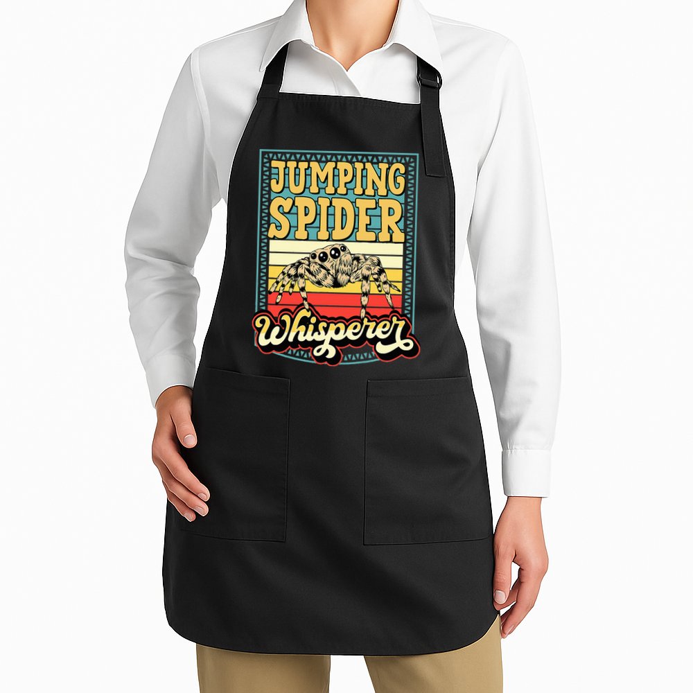 Jumping Spider Whisperer Funny Pet Jumping Spider Meme Apron