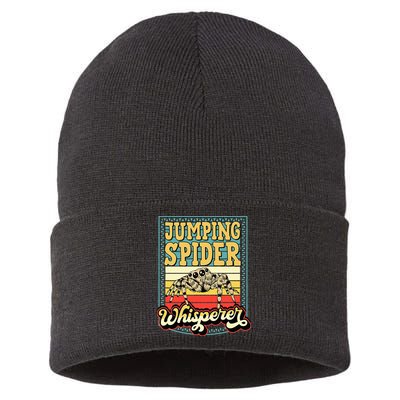 Jumping Spider Whisperer Funny Pet Jumping Spider Meme Sustainable Knit Beanie