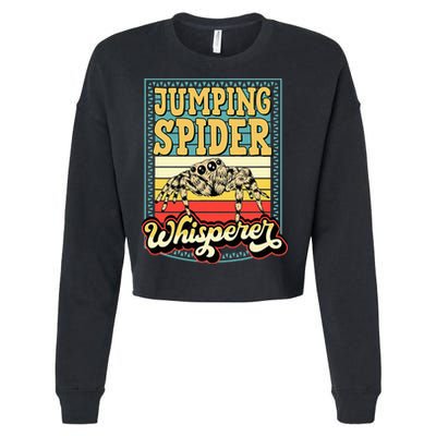 Jumping Spider Whisperer Funny Pet Jumping Spider Meme Cropped Pullover Crew