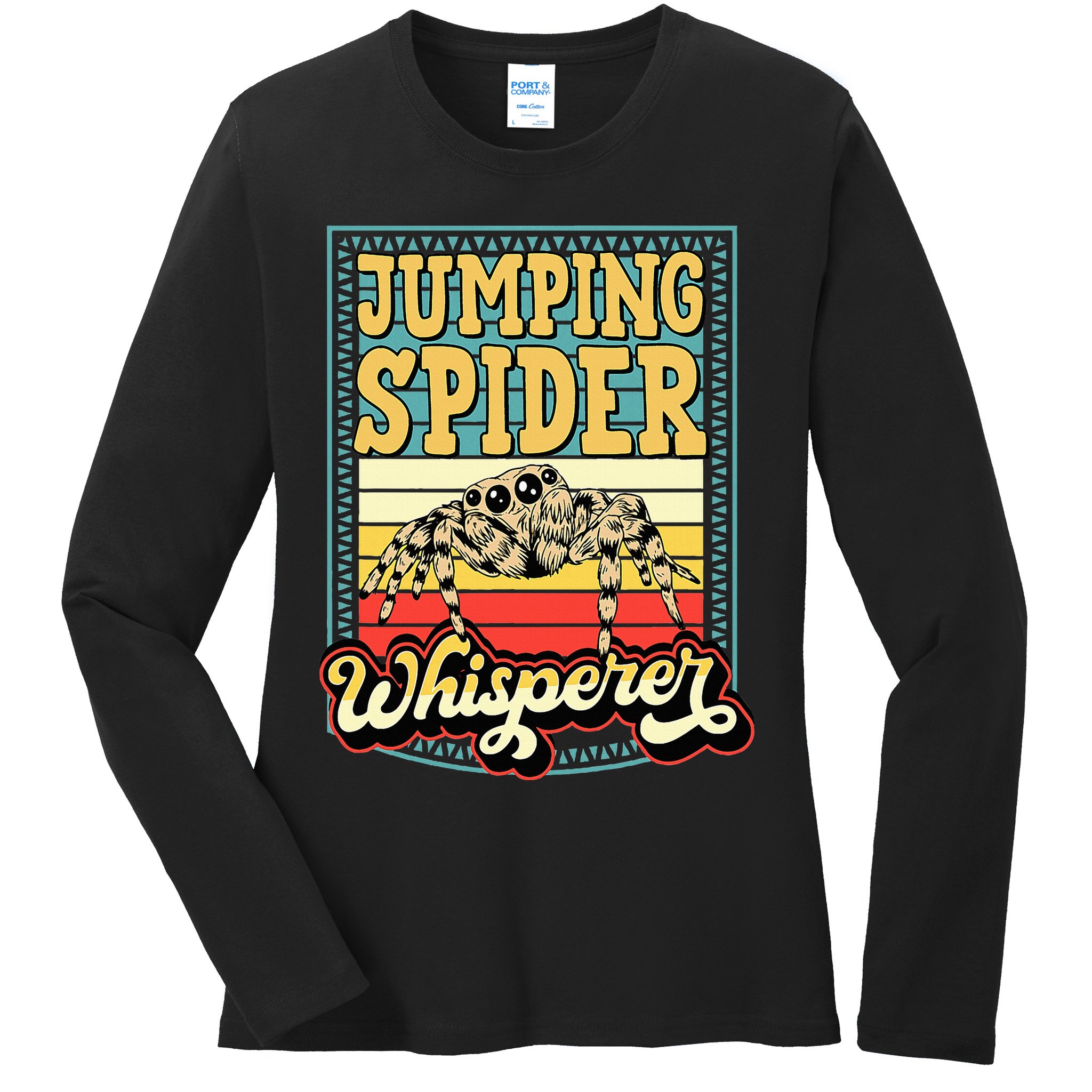 Jumping Spider Whisperer Funny Pet Jumping Spider Meme Ladies Long Sleeve Shirt