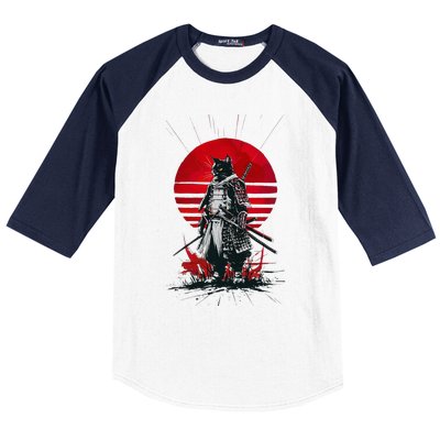 Japanese Samurai Warrior Cat Aesthetic Ninja Baseball Sleeve Shirt