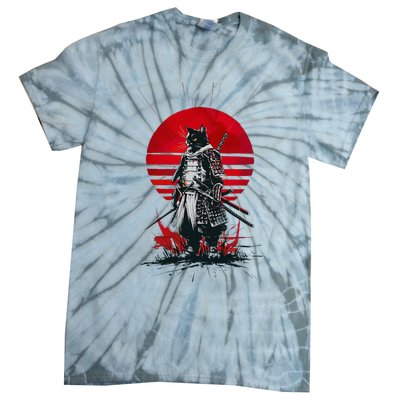 Japanese Samurai Warrior Cat Aesthetic Ninja Tie-Dye T-Shirt