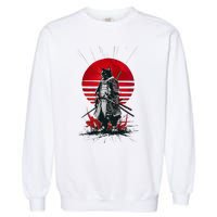 Japanese Samurai Warrior Cat Aesthetic Ninja Garment-Dyed Sweatshirt