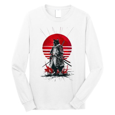 Japanese Samurai Warrior Cat Aesthetic Ninja Long Sleeve Shirt