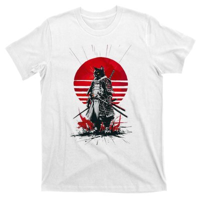 Japanese Samurai Warrior Cat Aesthetic Ninja T-Shirt