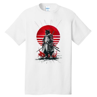 Japanese Samurai Warrior Cat Aesthetic Ninja Tall T-Shirt