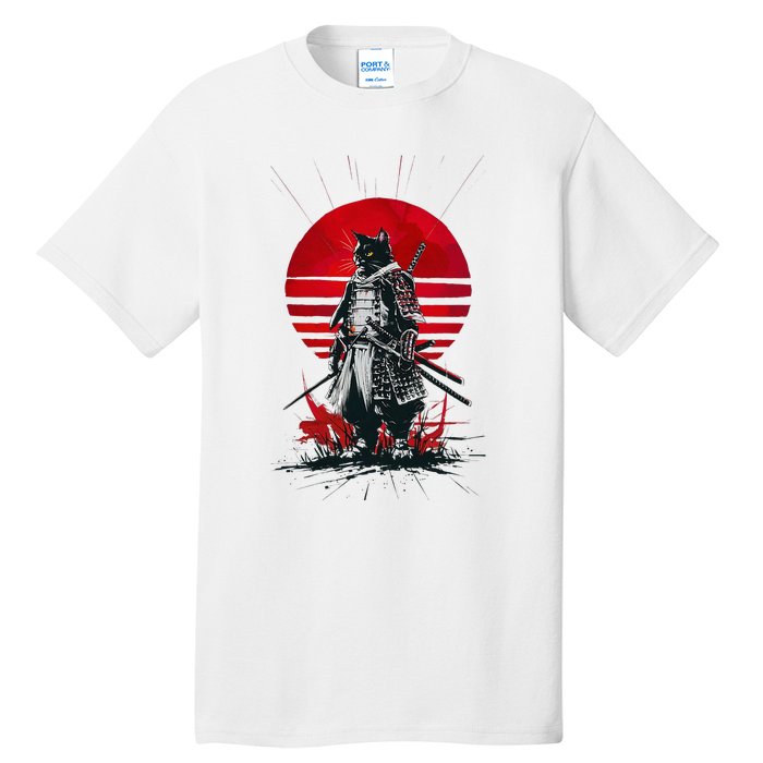 Japanese Samurai Warrior Cat Aesthetic Ninja Tall T-Shirt