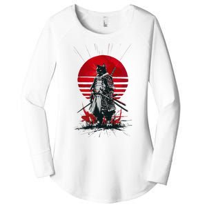 Japanese Samurai Warrior Cat Aesthetic Ninja Women's Perfect Tri Tunic Long Sleeve Shirt