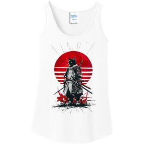 Japanese Samurai Warrior Cat Aesthetic Ninja Ladies Essential Tank