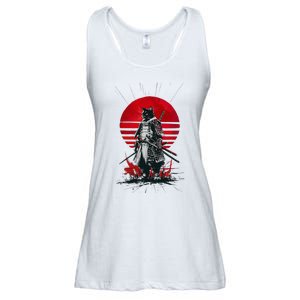 Japanese Samurai Warrior Cat Aesthetic Ninja Ladies Essential Flowy Tank