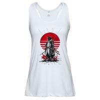 Japanese Samurai Warrior Cat Aesthetic Ninja Ladies Essential Flowy Tank