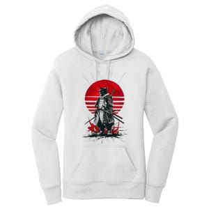 Japanese Samurai Warrior Cat Aesthetic Ninja Women's Pullover Hoodie