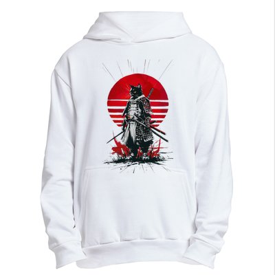 Japanese Samurai Warrior Cat Aesthetic Ninja Urban Pullover Hoodie