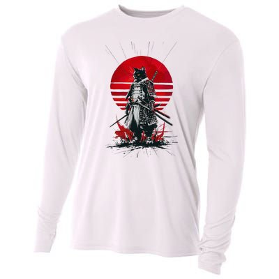 Japanese Samurai Warrior Cat Aesthetic Ninja Cooling Performance Long Sleeve Crew