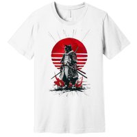 Japanese Samurai Warrior Cat Aesthetic Ninja Premium T-Shirt