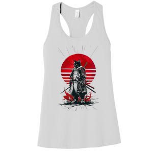 Japanese Samurai Warrior Cat Aesthetic Ninja Women's Racerback Tank