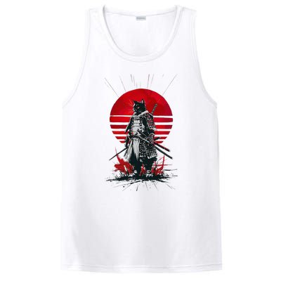 Japanese Samurai Warrior Cat Aesthetic Ninja PosiCharge Competitor Tank