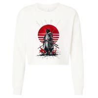 Japanese Samurai Warrior Cat Aesthetic Ninja Cropped Pullover Crew