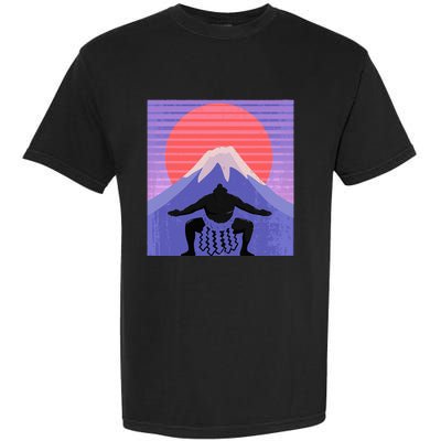 Japanese Sumo Wrestler In Mawashi Japan Mt. Fuji Aesthetic Garment-Dyed Heavyweight T-Shirt