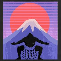 Japanese Sumo Wrestler In Mawashi Japan Mt. Fuji Aesthetic 7 Panel Mesh Trucker Snapback Hat