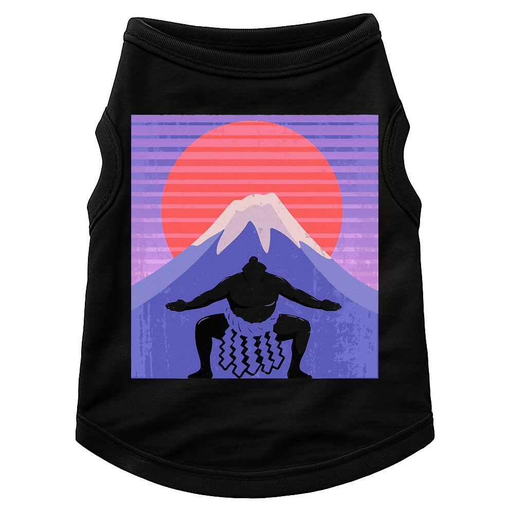 Japanese Sumo Wrestler In Mawashi Japan Mt. Fuji Aesthetic Doggie Tank