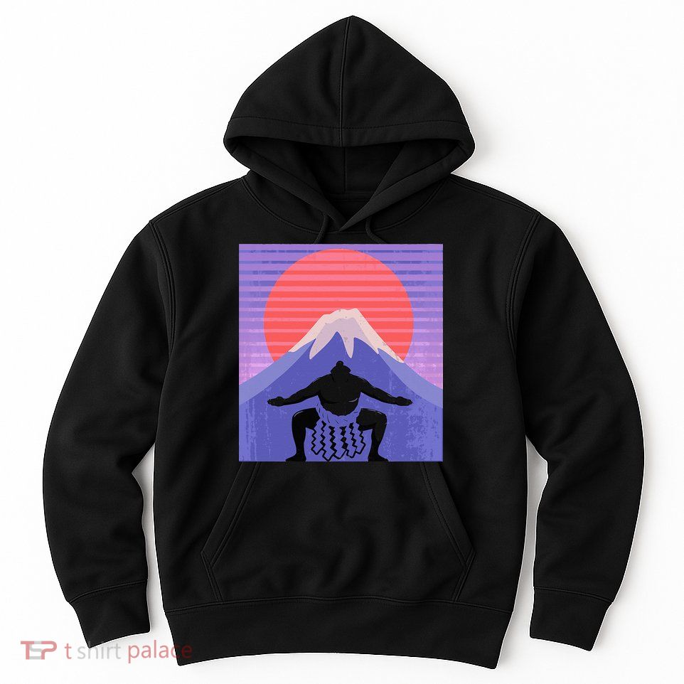 Japanese Sumo Wrestler In Mawashi Japan Mt. Fuji Aesthetic Hoodie