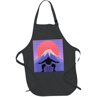 Japanese Sumo Wrestler In Mawashi Japan Mt. Fuji Aesthetic Apron