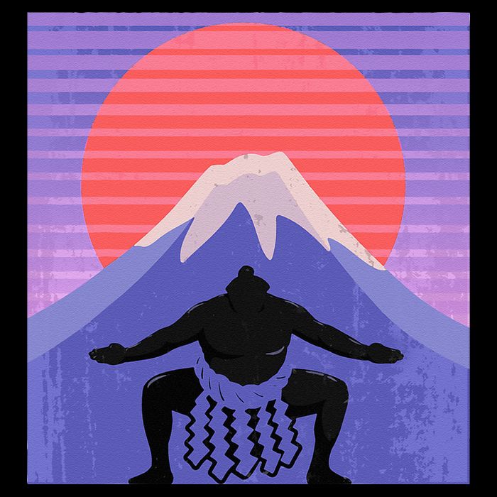 Japanese Sumo Wrestler In Mawashi Japan Mt. Fuji Aesthetic Sustainable Bucket Hat