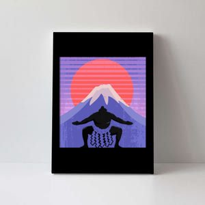 Japanese Sumo Wrestler In Mawashi Japan Mt. Fuji Aesthetic Canvas