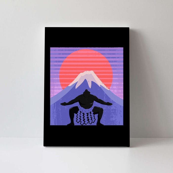 Japanese Sumo Wrestler In Mawashi Japan Mt. Fuji Aesthetic Canvas